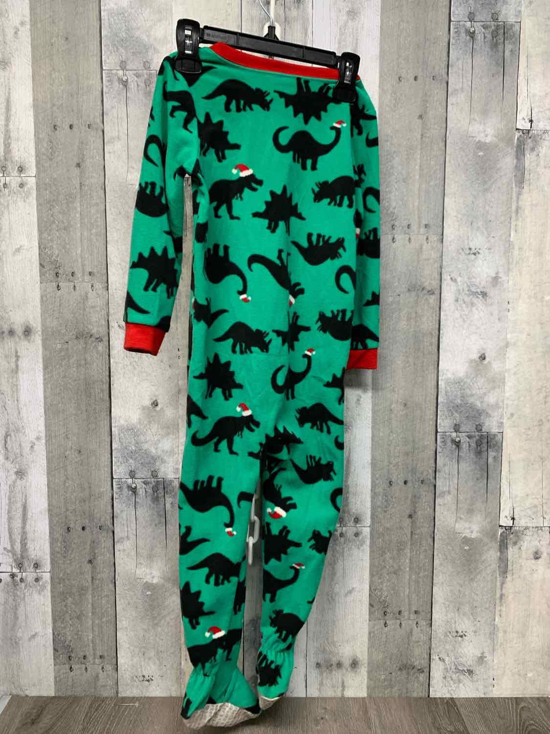 Size 4T Green Print Carter's Footy PJs