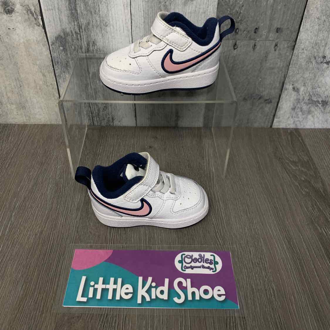Size 3 White/Navy Sport Brand Sneakers - OodlesCB
