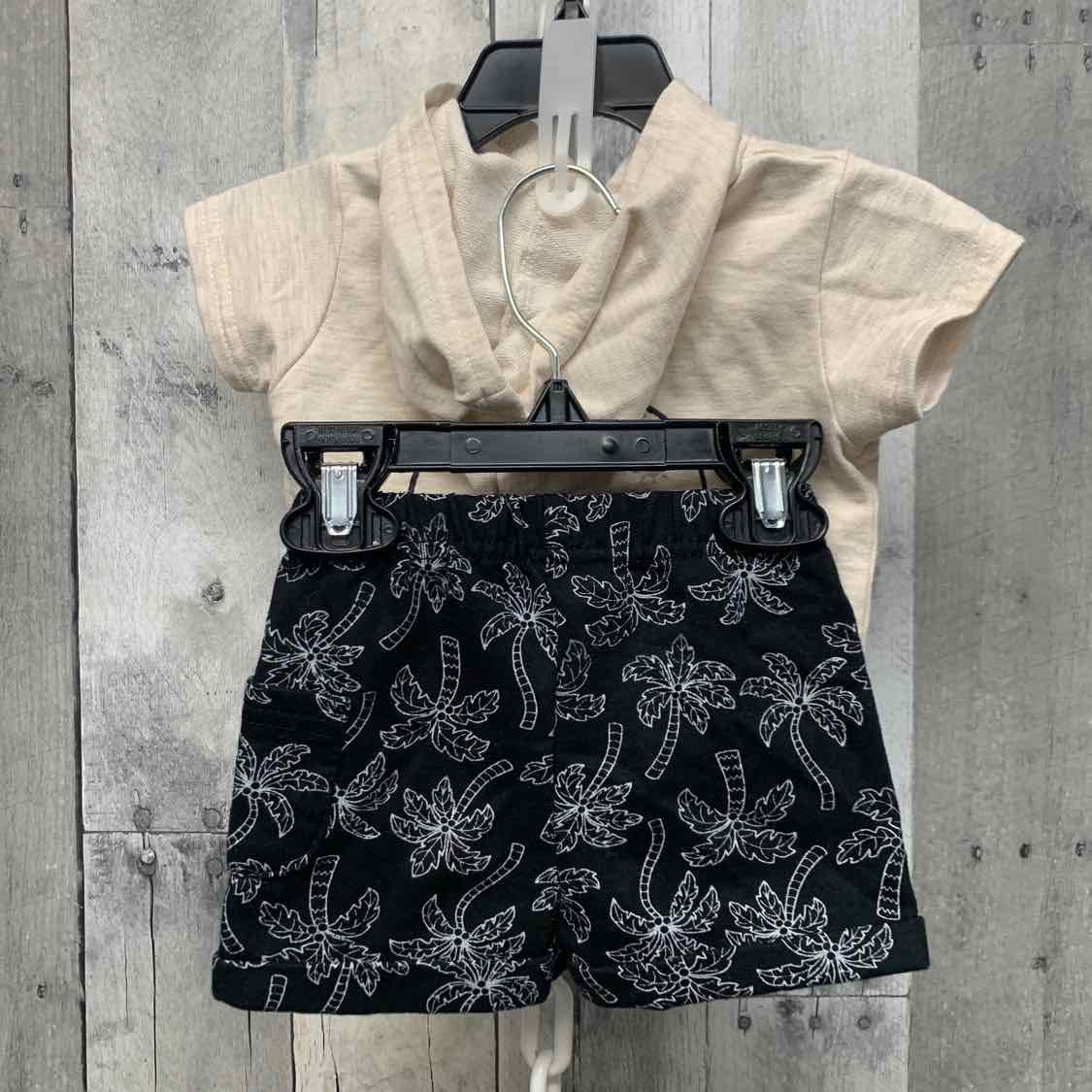 Size 0-3 Months Tan/Black B Brand Shirt/Shorts