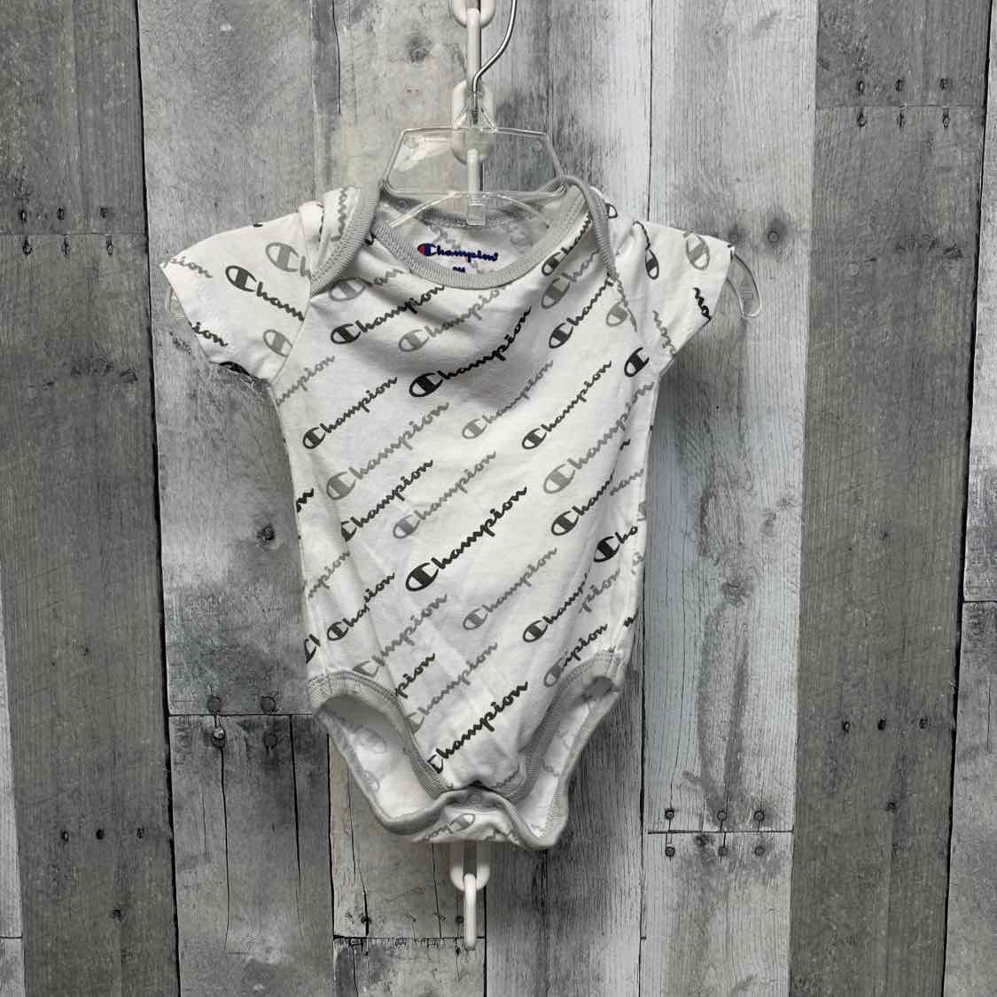 Size 9 Months Gray/White Champion Bodysuit