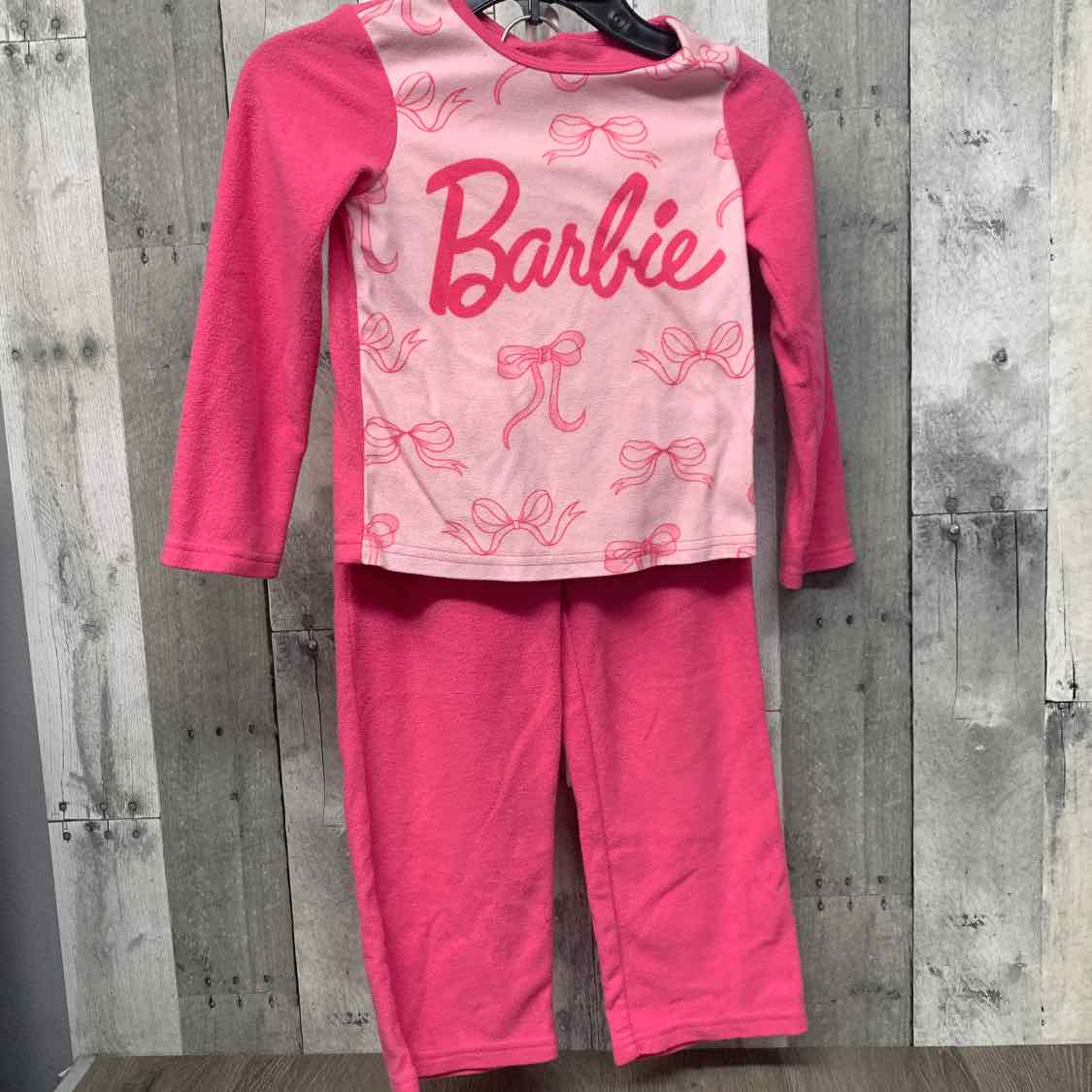 Size 4/5 Pink Print Barbie 2pc PJs