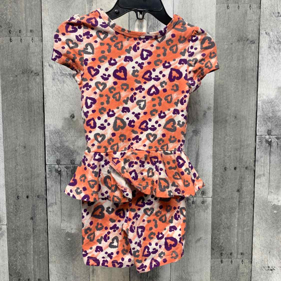 Size 2T Pink Animal Print Dot Dot Smile Romper - OodlesCB