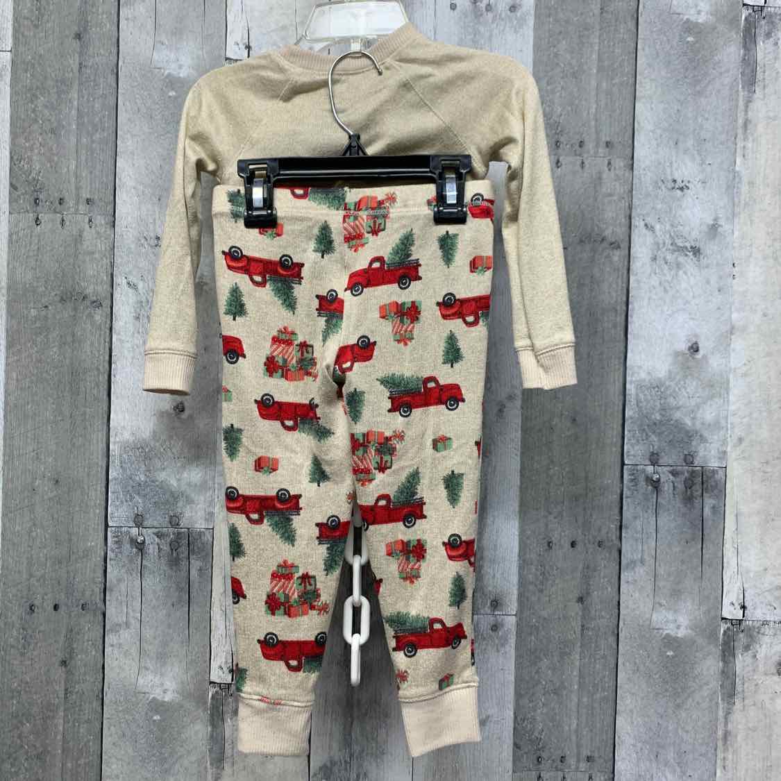 Size 2T Tan/Red Holiday Brands 2pc PJs