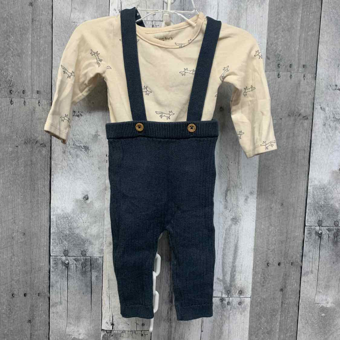 Size 6 Months Ivory/Gray Carter's Shirt/Pants
