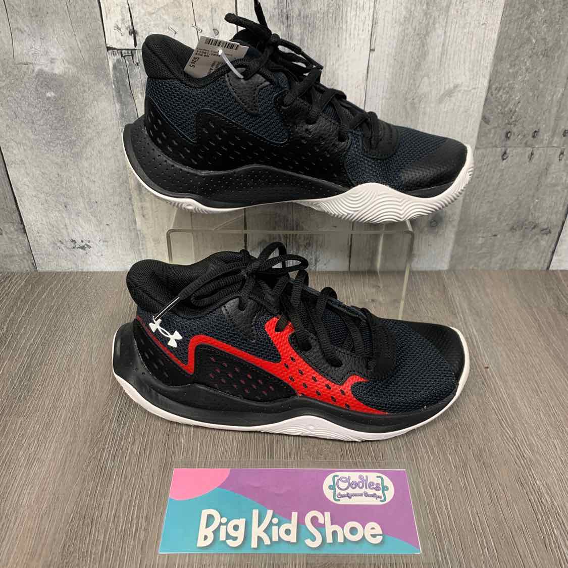 Size 5 Black/Red Sport Brand Sneakers