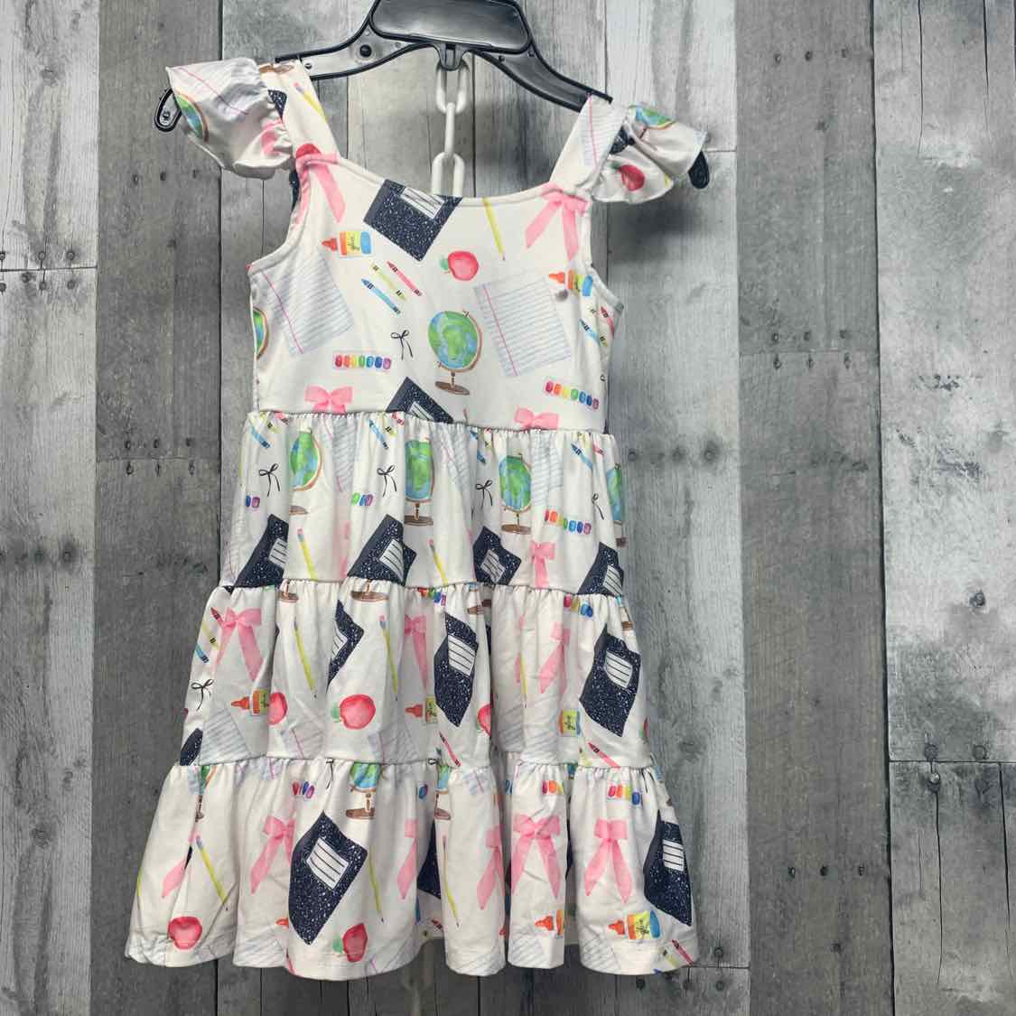 Size 4T White Print Boutique Brand Dress