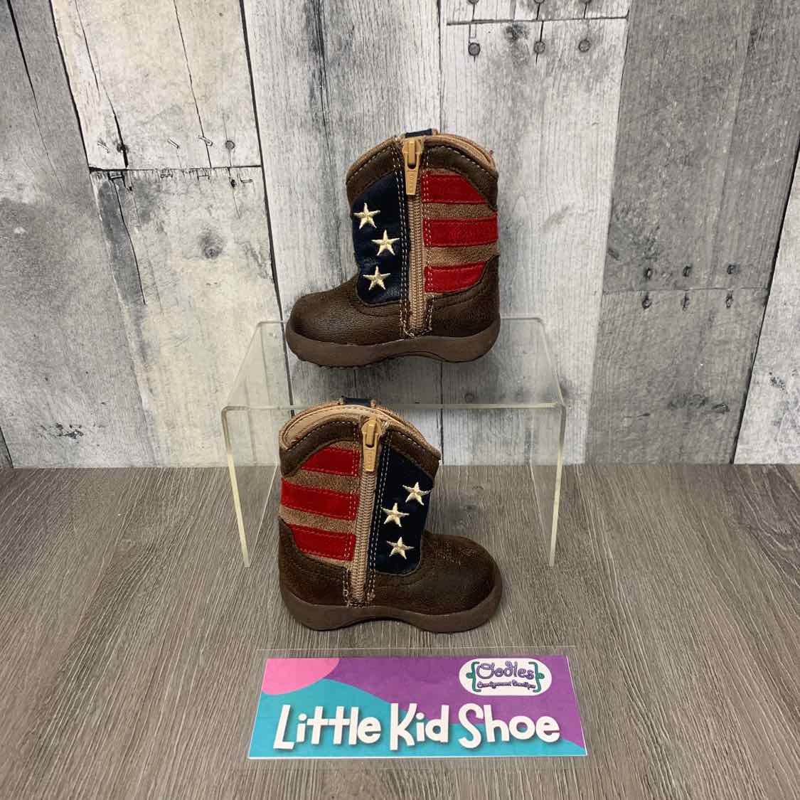 Size 2 Brown/Red Roper Boots