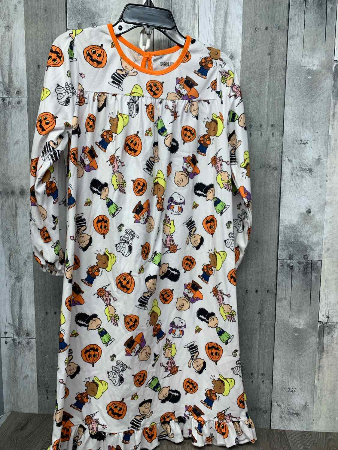 Size 10 White/Orange Peanuts Nightgown