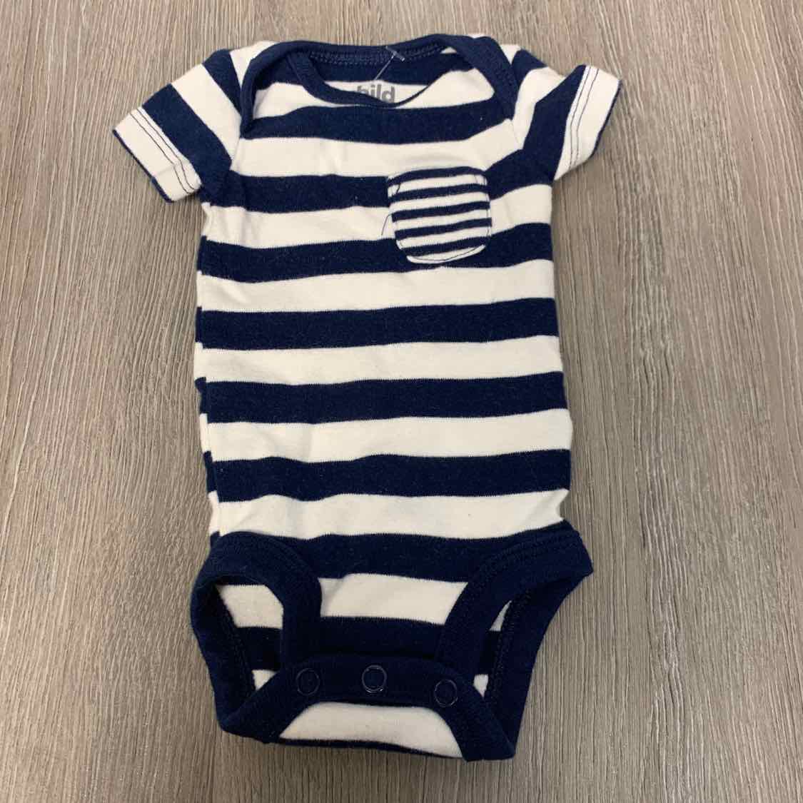 Size Preemie Navy Striped Carter's Bodysuit