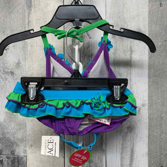 Size 18-24 Months Blue/Purple Children's Place Swim Suit - 2pc+