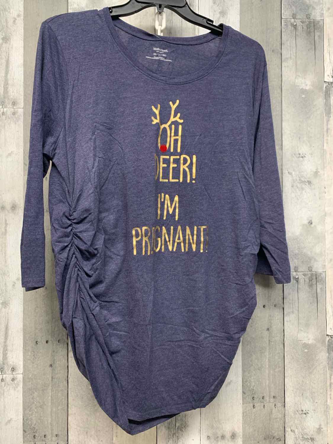 Size 2X Navy Motherhood Long Sleeve Top