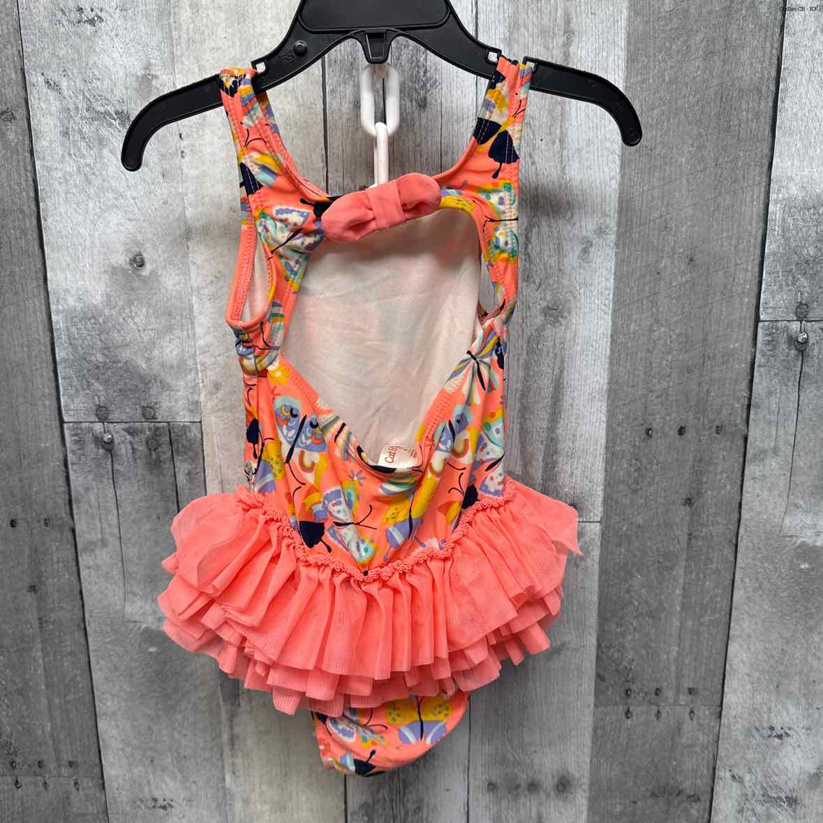 Size 3T Orange Print Cat & Jack Swim Suit - 1pc - OodlesCB