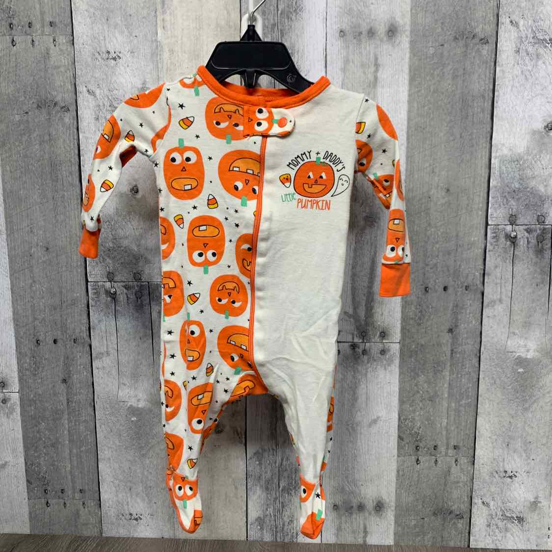 Size 0-3 Months Ivory/Orange Children's Place Footy PJs