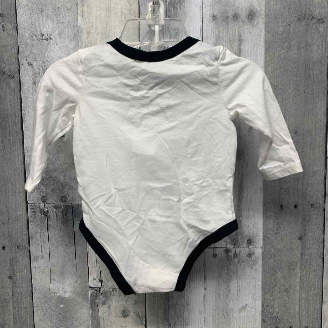 Size 6 Months White Print Sport Brand Bodysuit