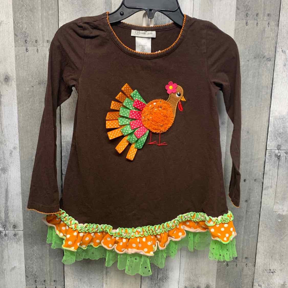 Size 6 Brown/Orange Bonnie Jean/Baby Long Sleeve Shirt