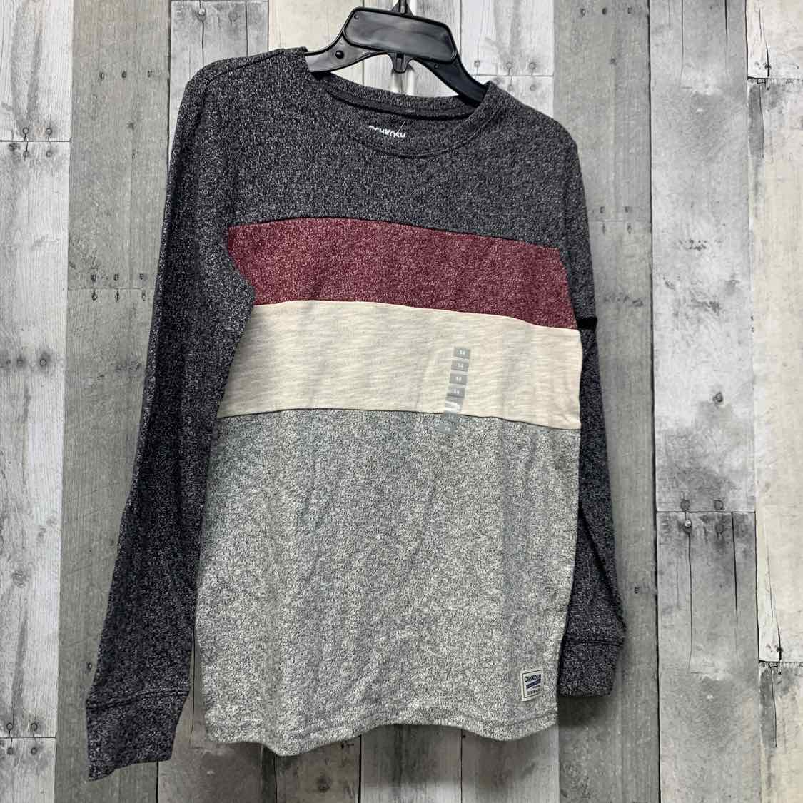 Size 14 Gray/Burgundy Osh Kosh Long Sleeve Shirt