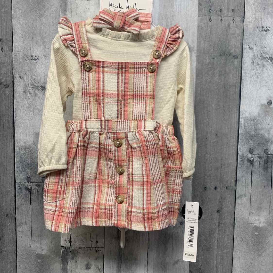 Size 6-9 Months White/Pink Nicole Miller Shirt/Jumper