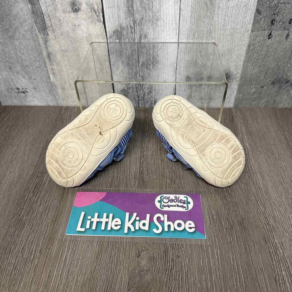 Size 5 Blue Striped Stride Rite Sneakers