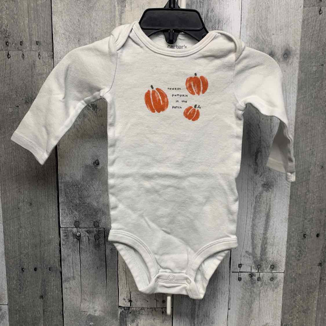 Size 3-6 Months White/Orange Child of Mine Bodysuit