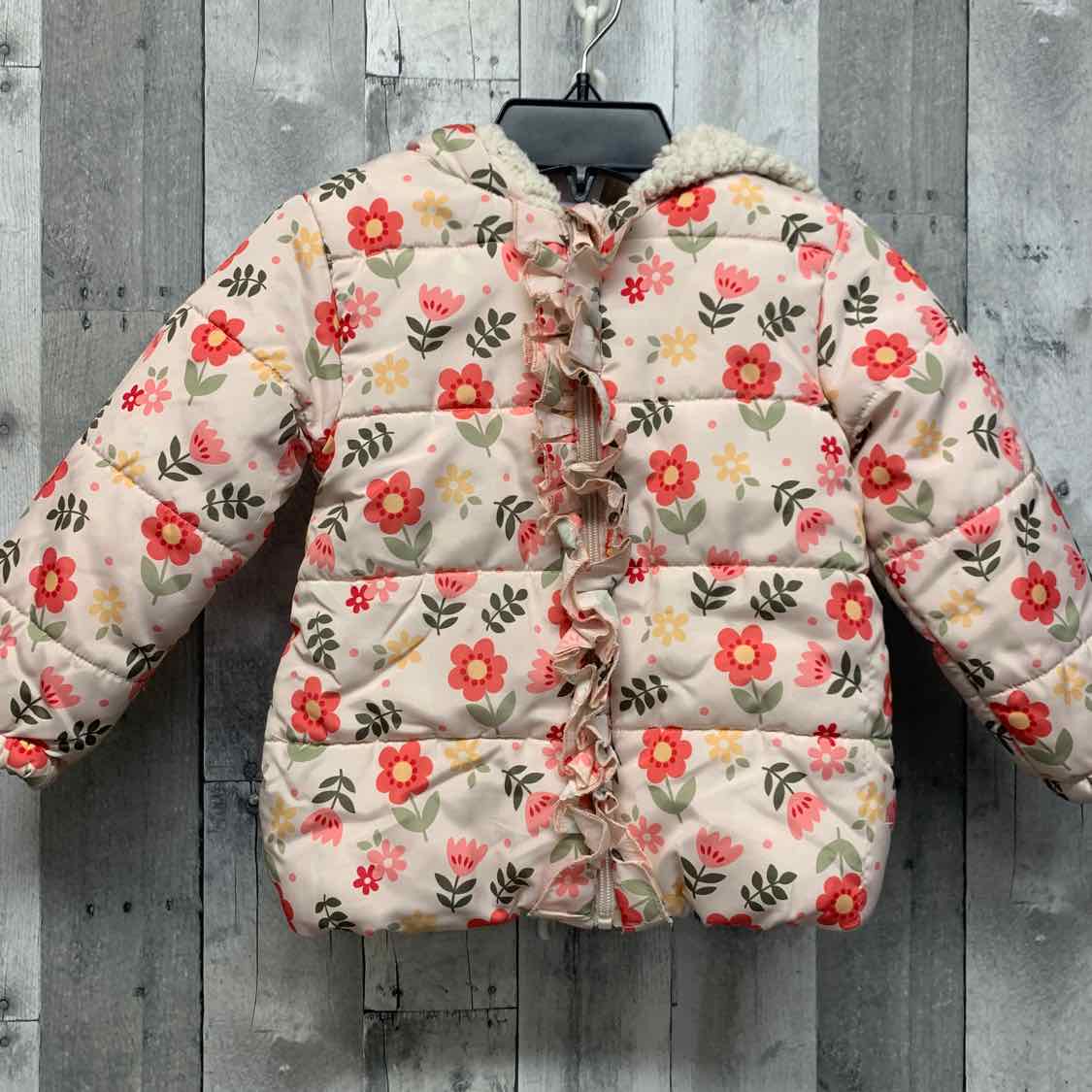 Size 4 Pink Floral Print B Brand Heavy Jacket