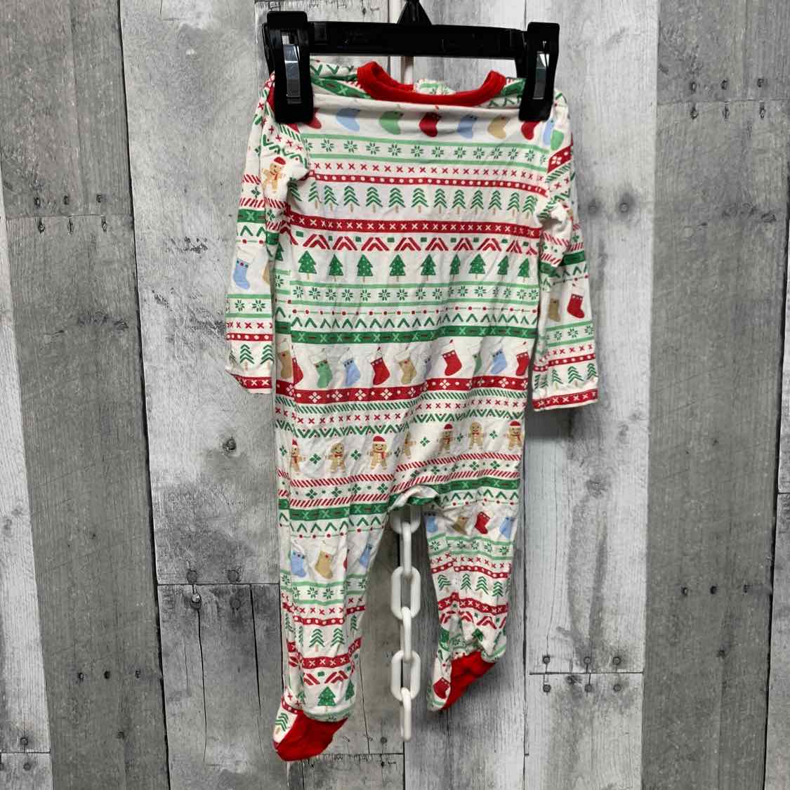 Size 3 Months White/Red Little Me Footy PJs