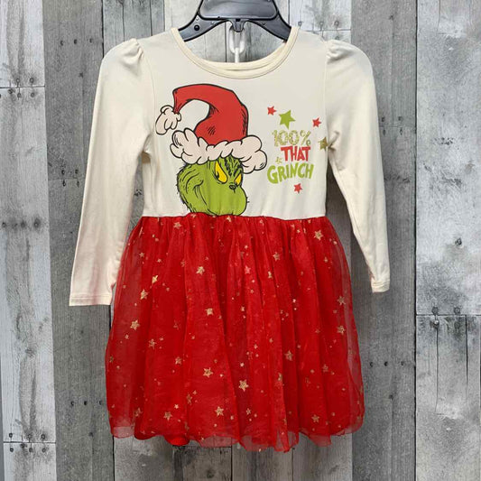 Size 4T White/Red Dr Seuss LS Dress