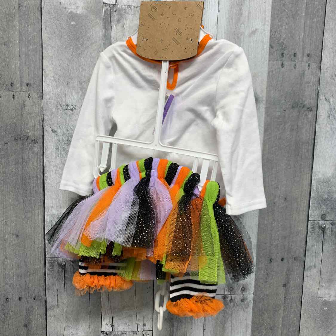 Size 6 Months White/Orange Baby Essentials Shirt/Skirt
