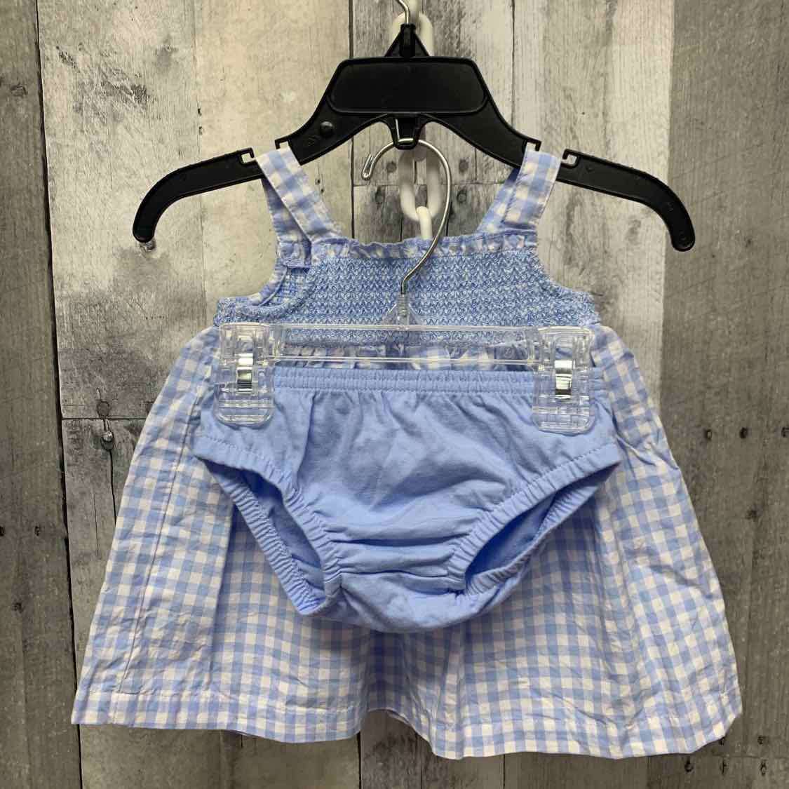 Size 0-3 Months Blue Checker Child of Mine 2pc Dress