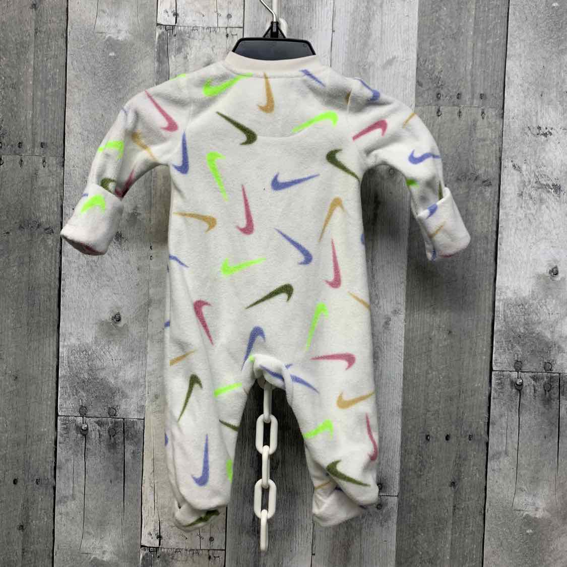 Size Newborn White Print Sport Brand Footy PJs