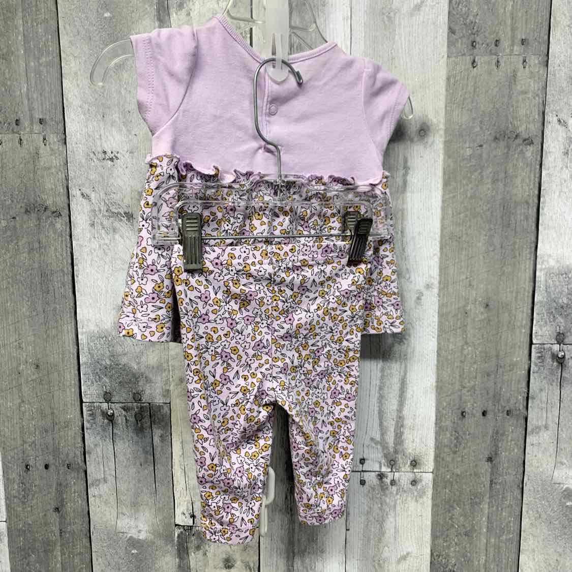 Size 0-3 Months Purple Floral Print Child of Mine Shirt/Pants