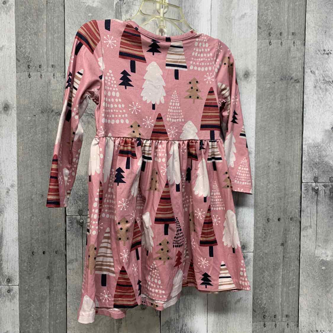 Size 1/2 Pink/Brown Boutique Brand LS Dress