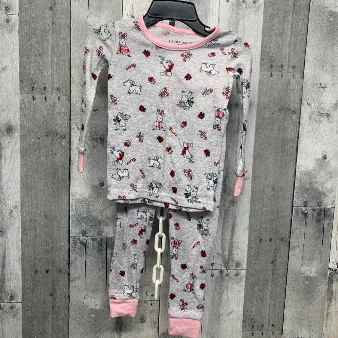 Size 2T Gray/Red Laura Ashley 2pc PJs