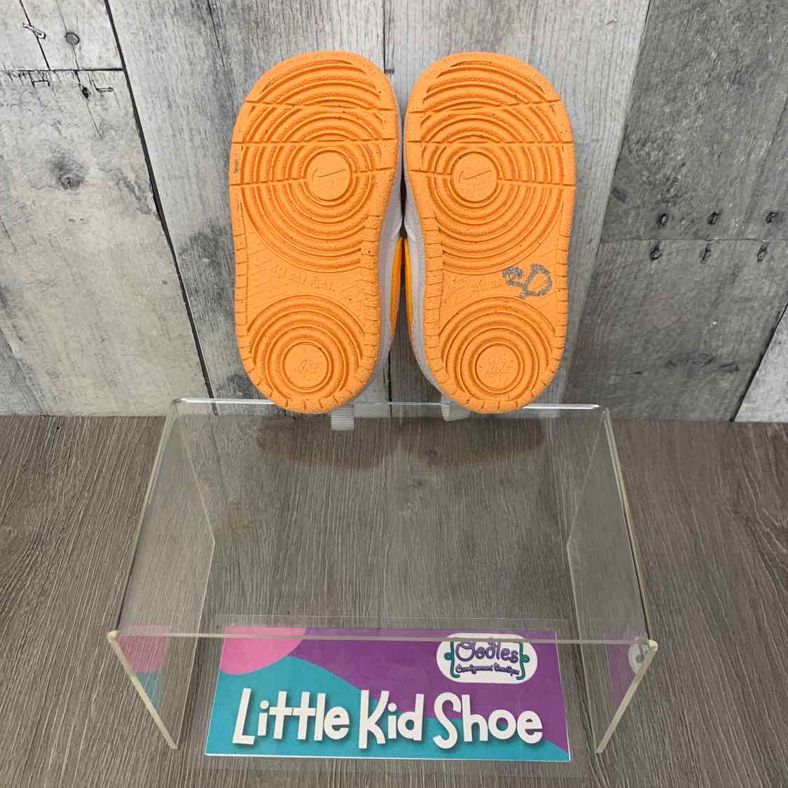 Size 4 White/Orange Sport Brand Sneakers