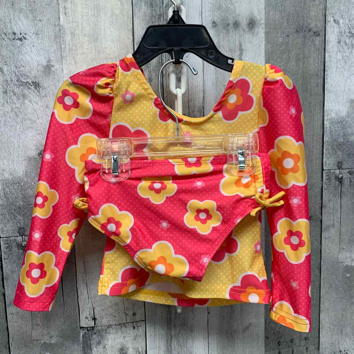 Size 2T Pink/Yellow Disney Swim Suit - 2pc+