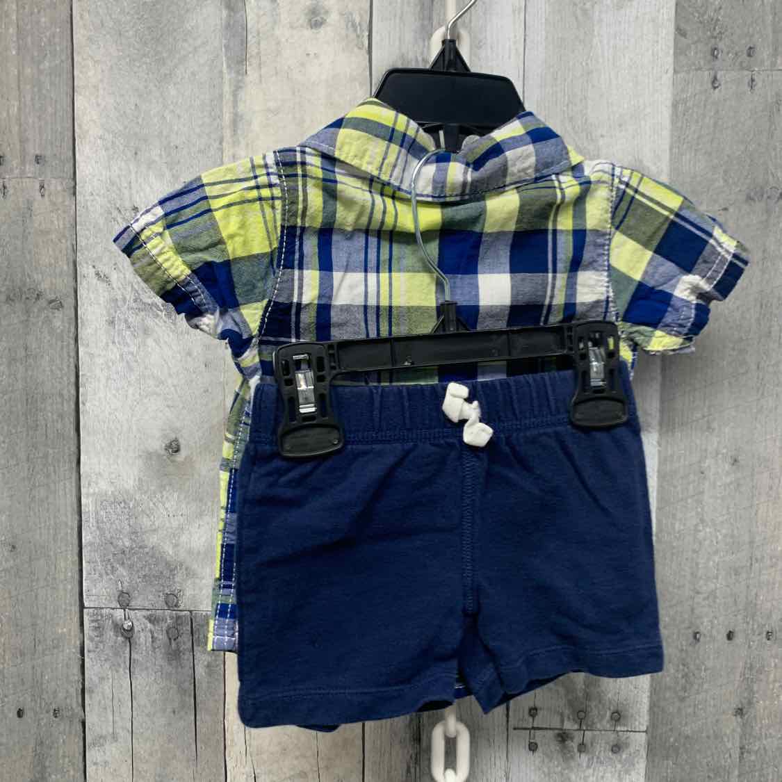 Size 6 Months Navy/Green Carter's Shirt/Shorts