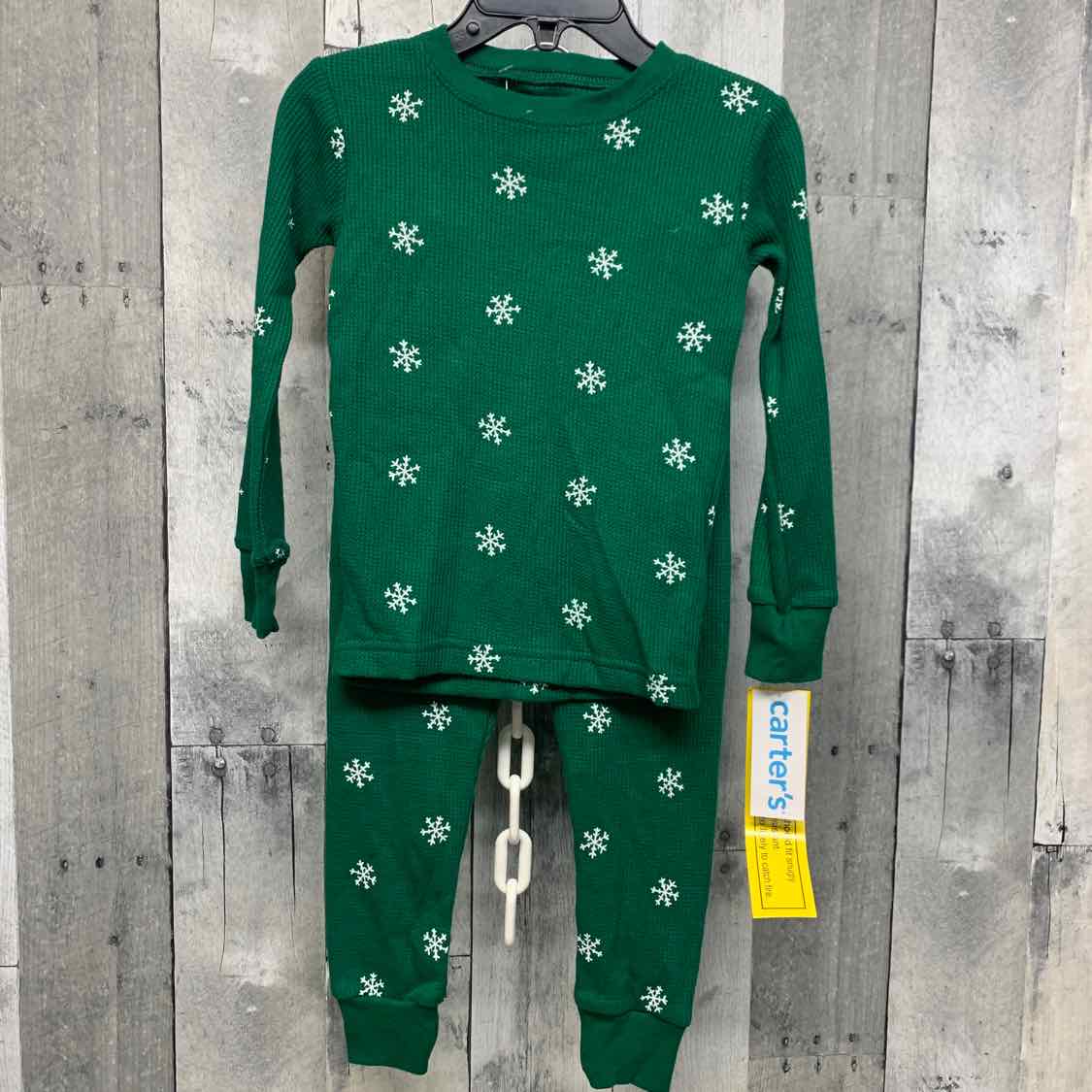 Size 2T Green Print Carter's 2pc PJs