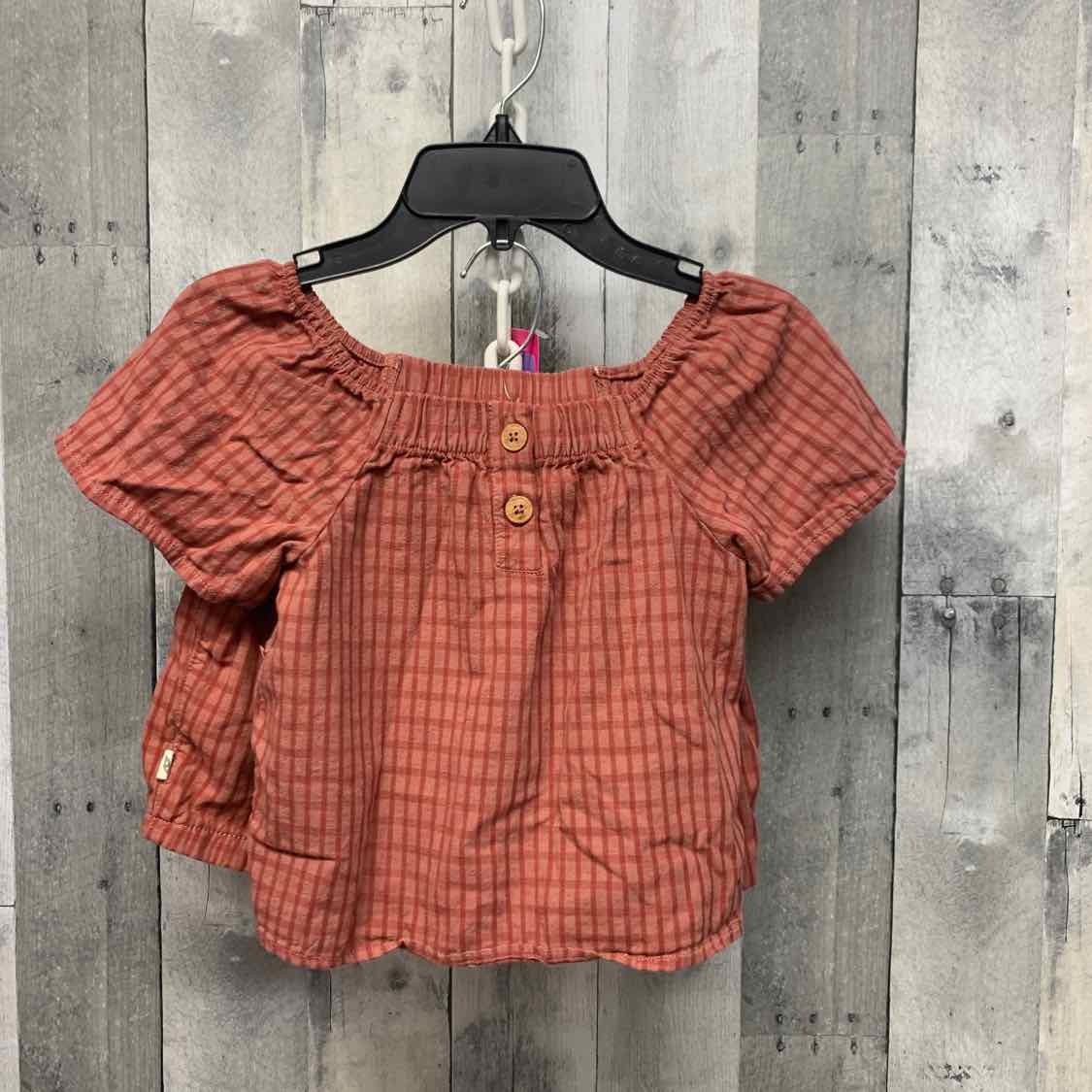 Size 5T Pink Plaid B Brand Shirt/Shorts