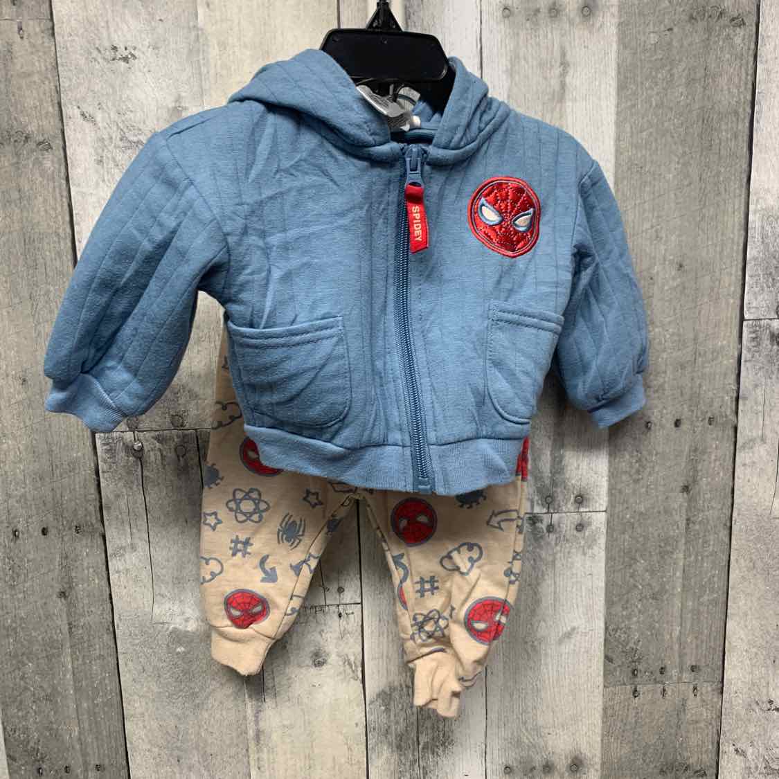 Size 0-3 Months Blue/Tan Marvel Jacket/Pants