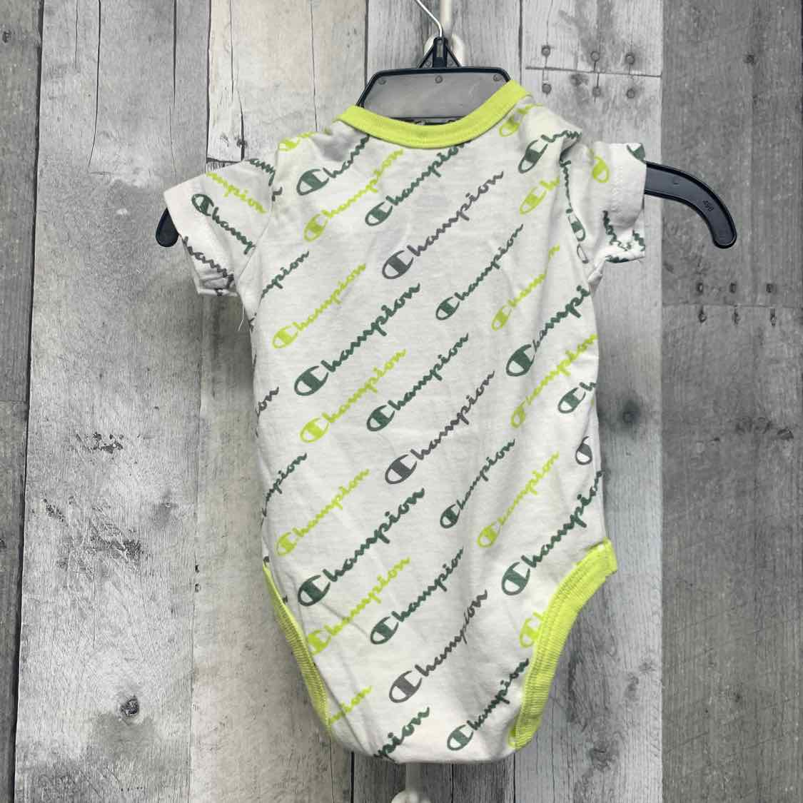 Size 3 Months White/Green Champion Bodysuit - OodlesCB