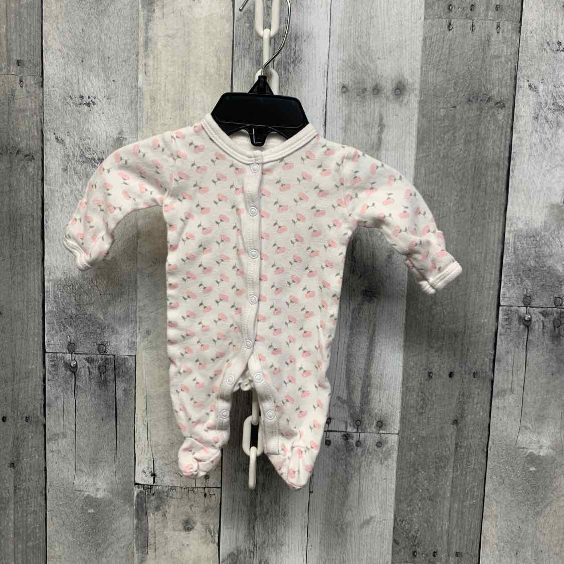 Size Preemie Pink Floral Print Mid Brand Footy PJs