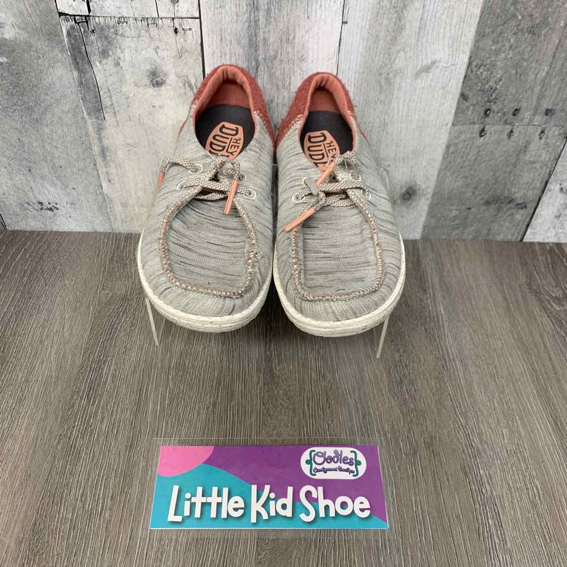 Size 12 Gray/Burgundy Hey Dude Loafers