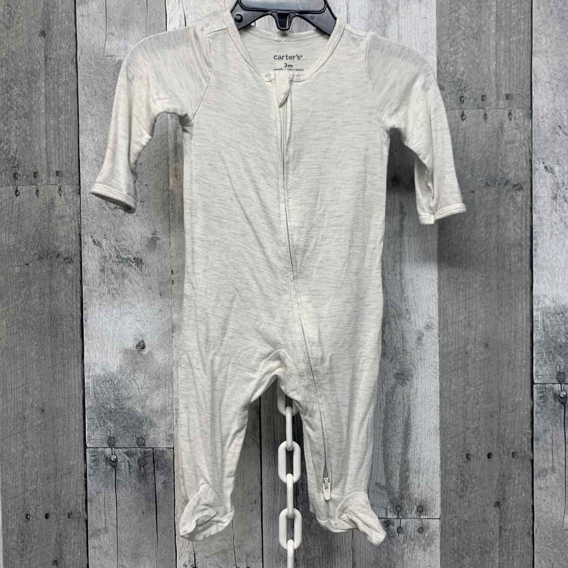 Size 3 Months Gray Carter's Footy PJs - OodlesCB