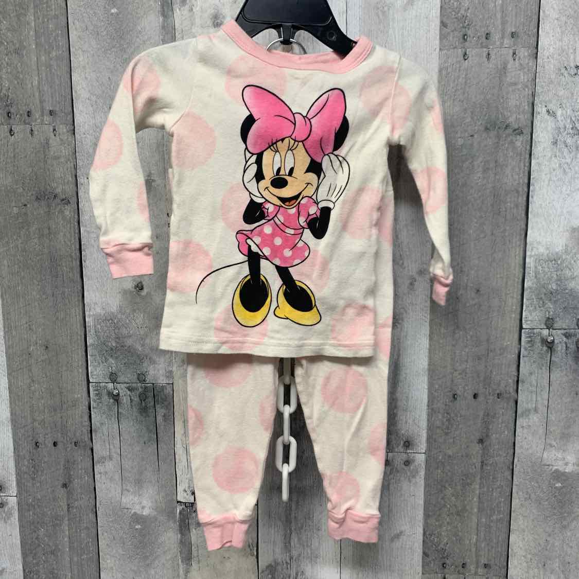 Size 18 Months White/Pink Disney 2pc PJs