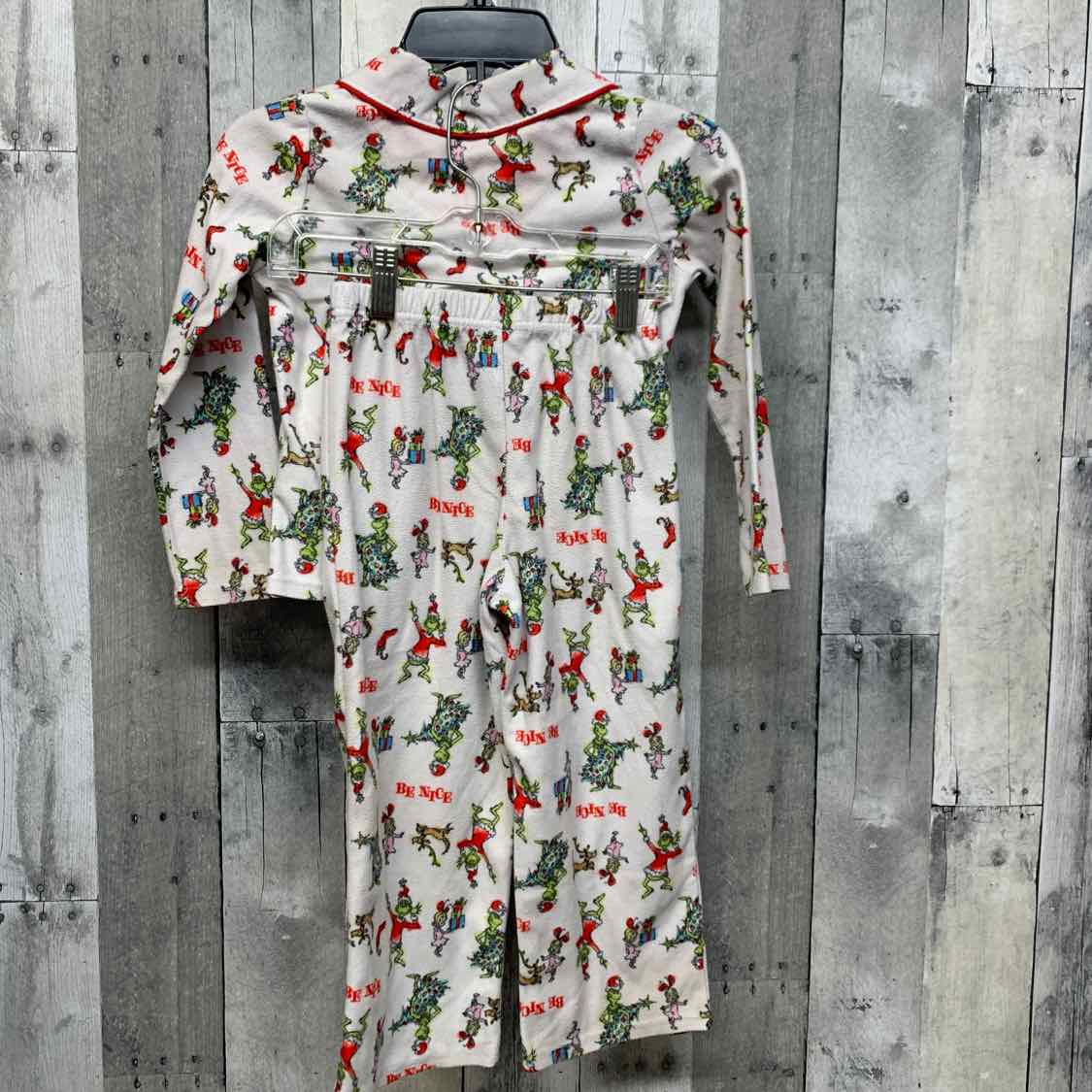 Size 5T White Print Mid Brand 2pc PJs