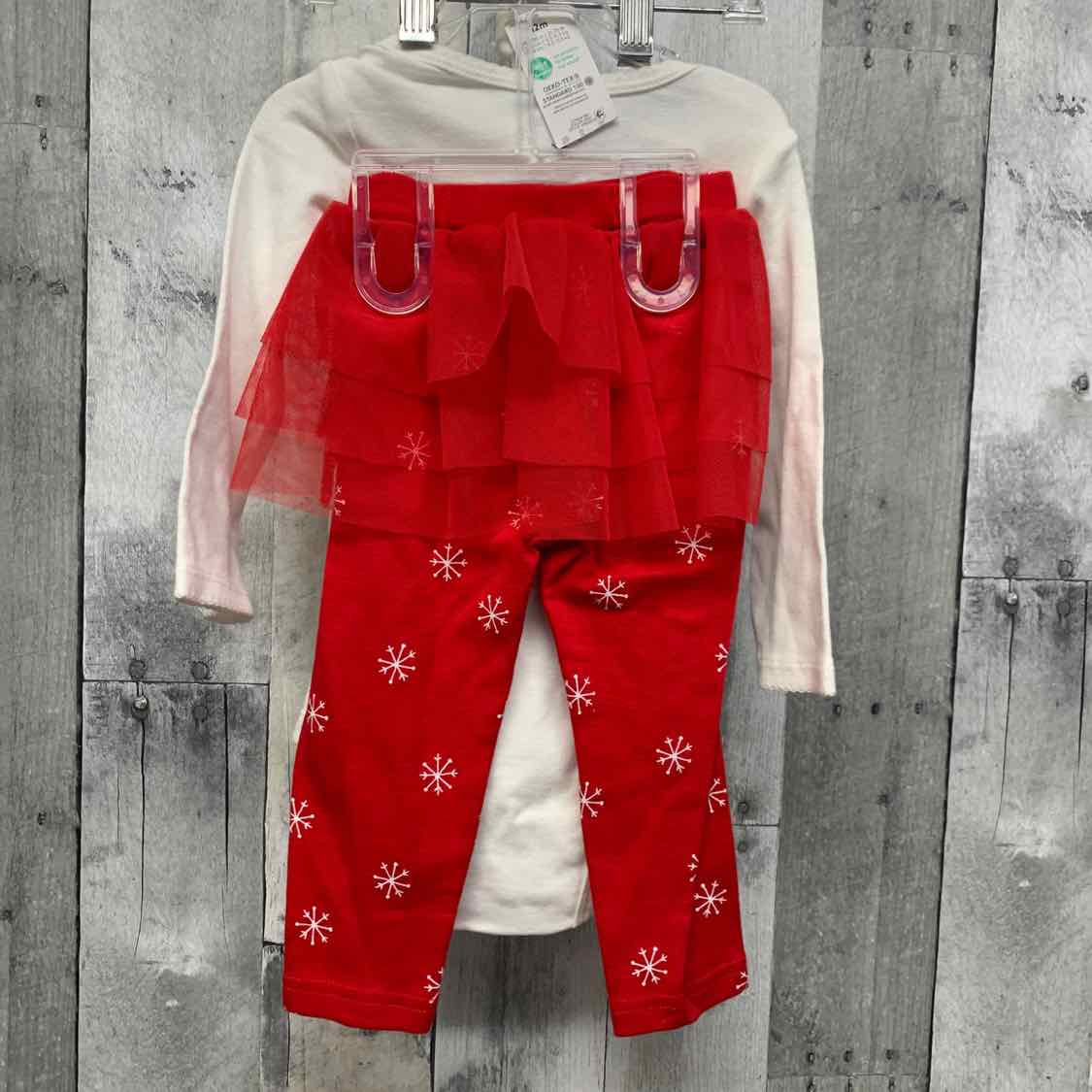 Size 12 Months White/Red Just One You Shirt/Pants