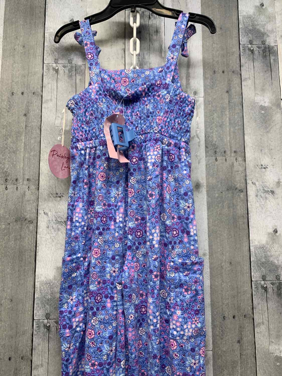 Size 10 Blue Floral Print B Brand Romper - OodlesCB
