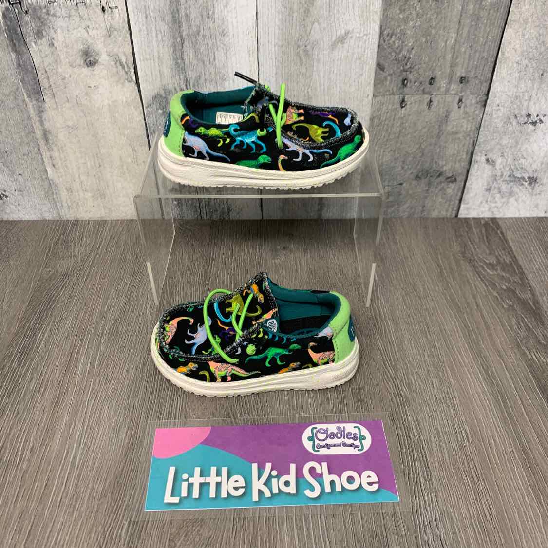 Size 6 Black Print Hey Dude Loafers