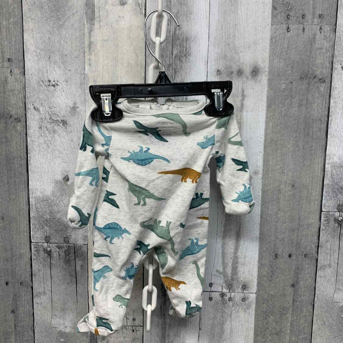 Size Preemie Gray Print Child of Mine Footy PJs