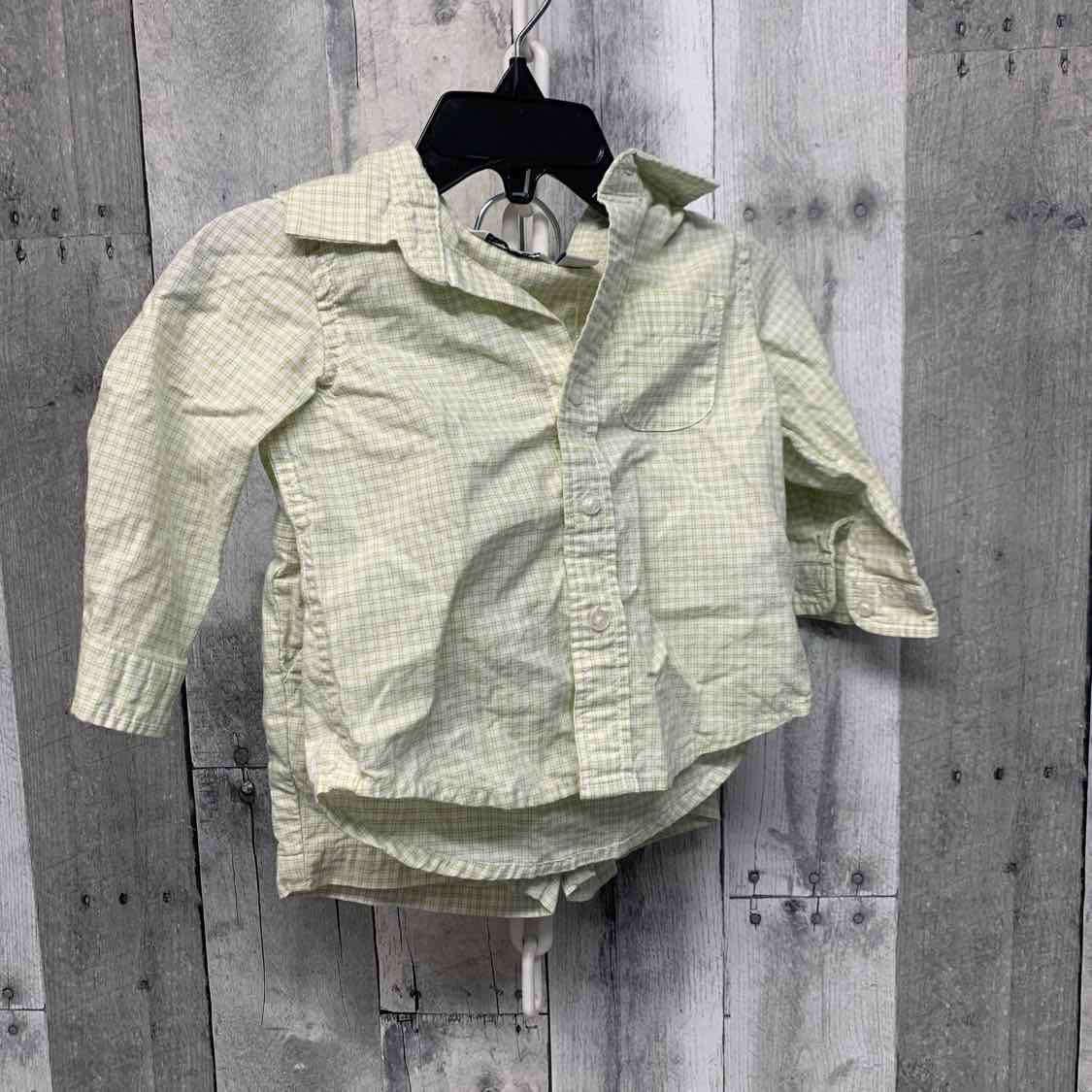 Size 6-12 Months Green/White Janie & Jack Shirt/Shorts