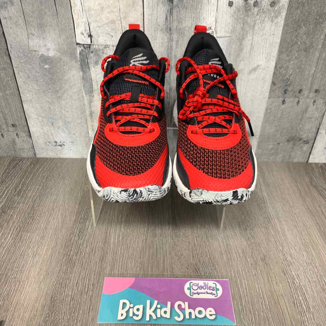 Size 4.5 Black/Red Sport Brand Sneakers